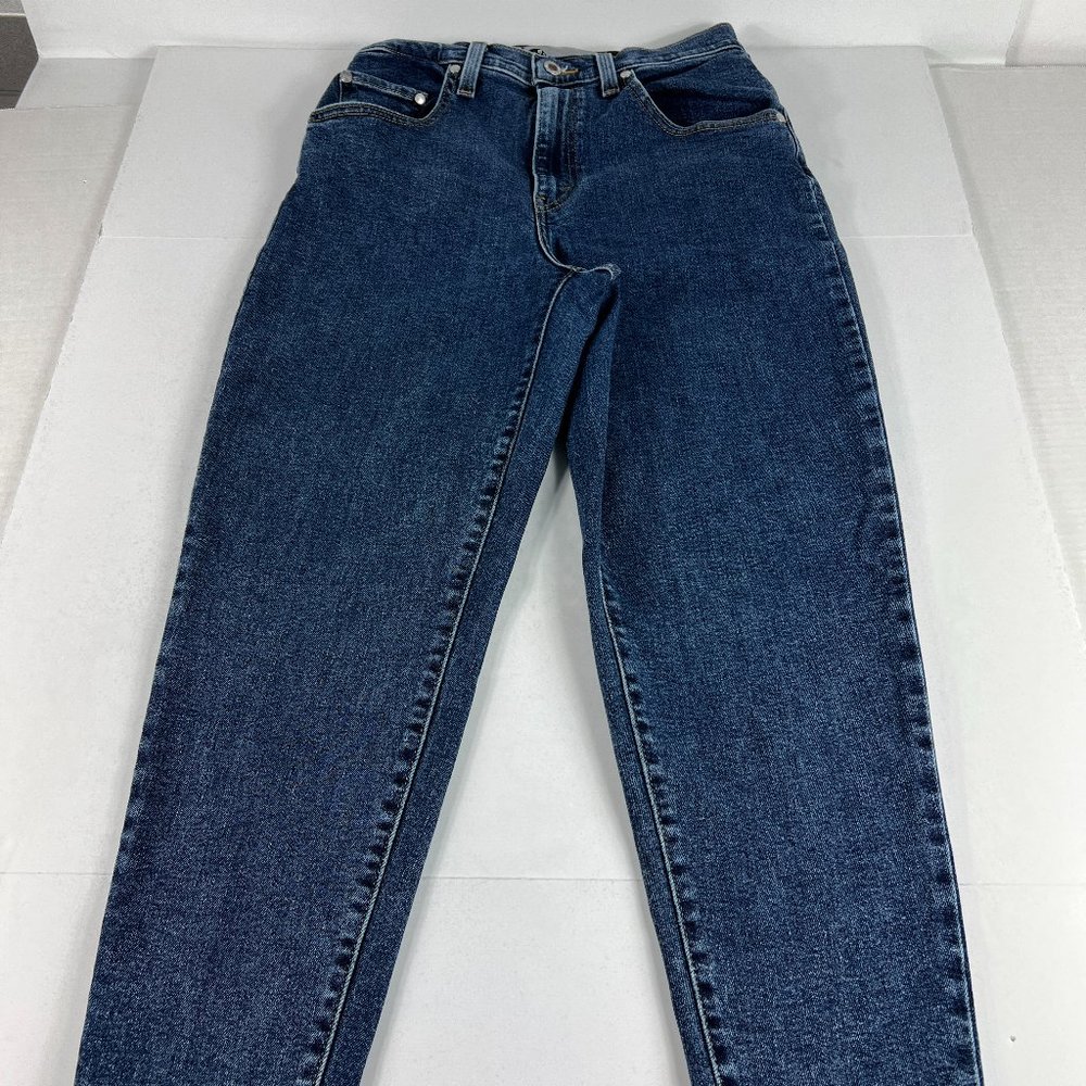Levi's Silver Tab Jeans Women's 28 Mom High Rise Tapered Crop Blue Stretch Denim
